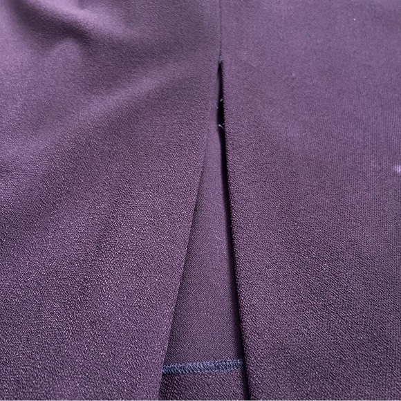 VTG Claude Montana Purple Pencil Skirt SZ 42/M Faux Leather Trim Classic Retro - Picture 8 of 10